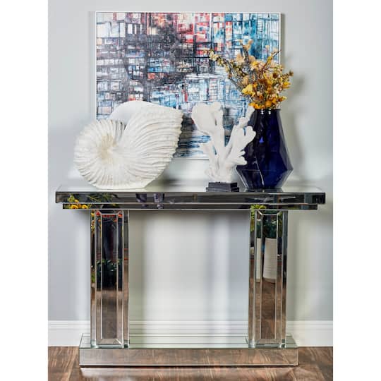 Silver Glam Wood Console Table